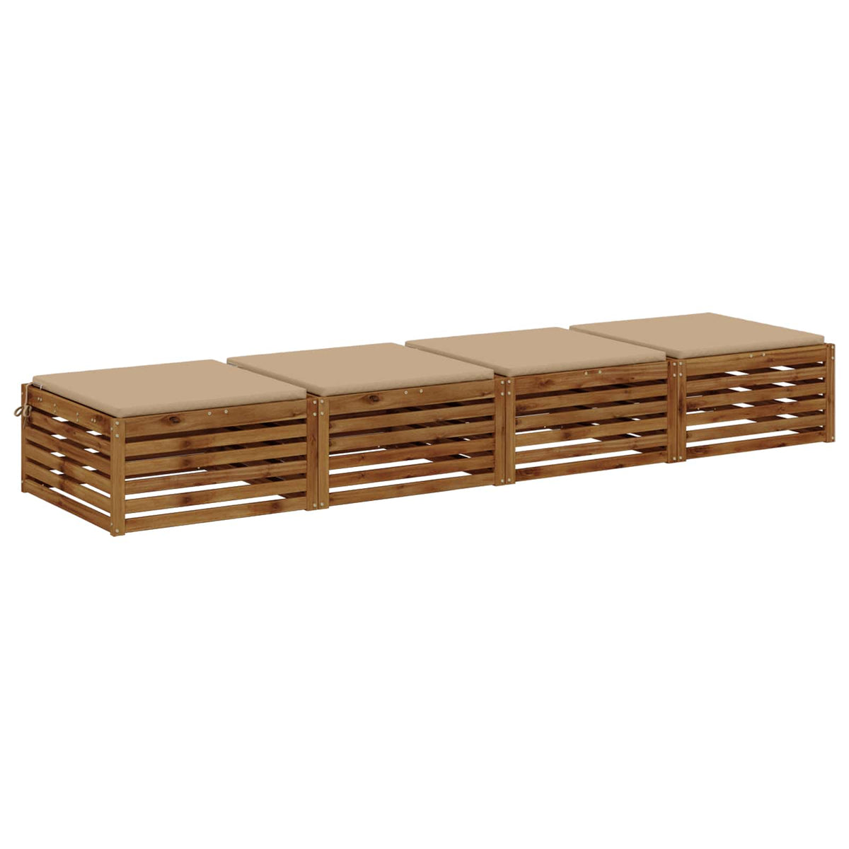 Seat Cushions SOEST 4 pcs 100% Polyester Sand 70 x 70 x 3 cm