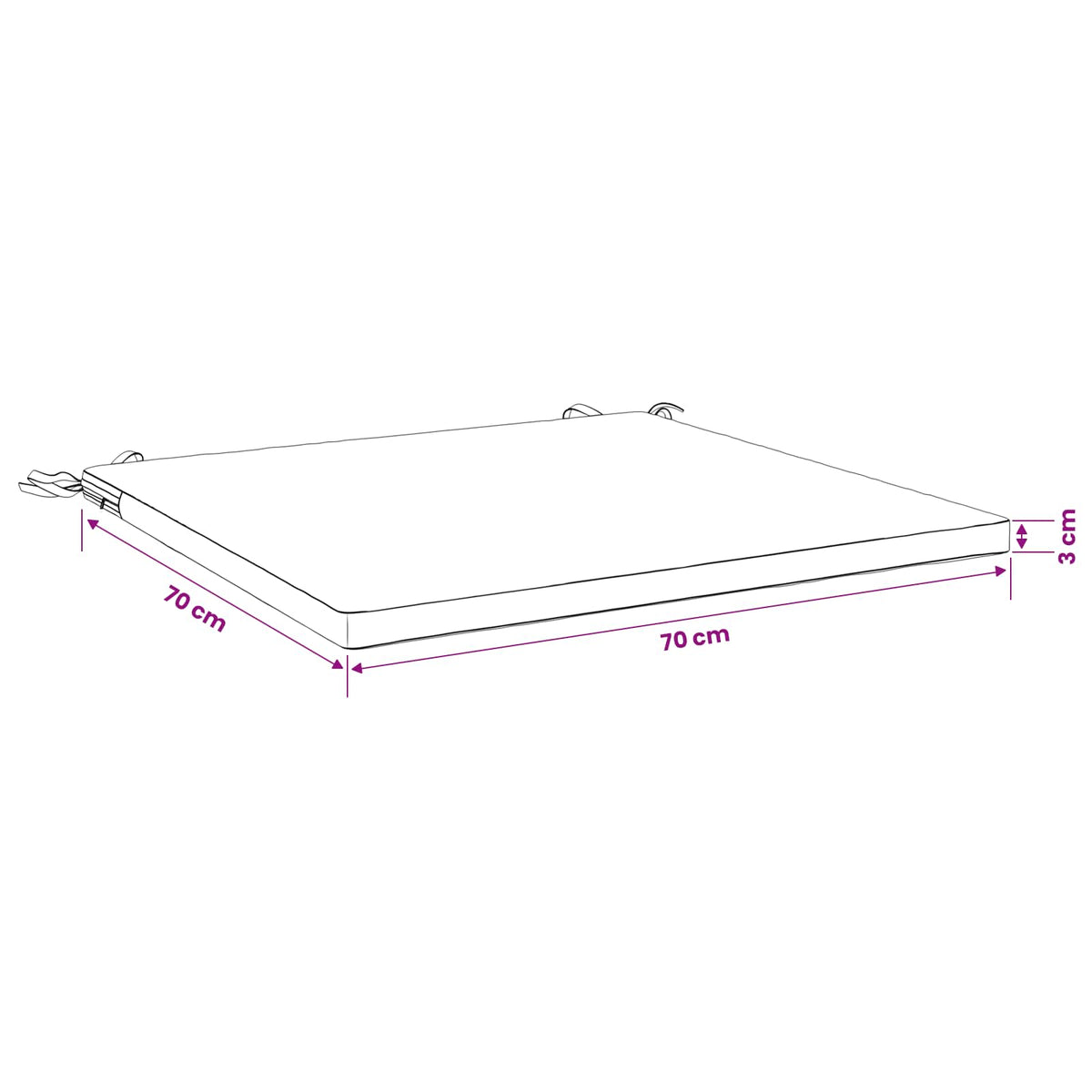 4-Piece Seat Cushions SOEST 4 pcs 100% Polyester Royal Blue