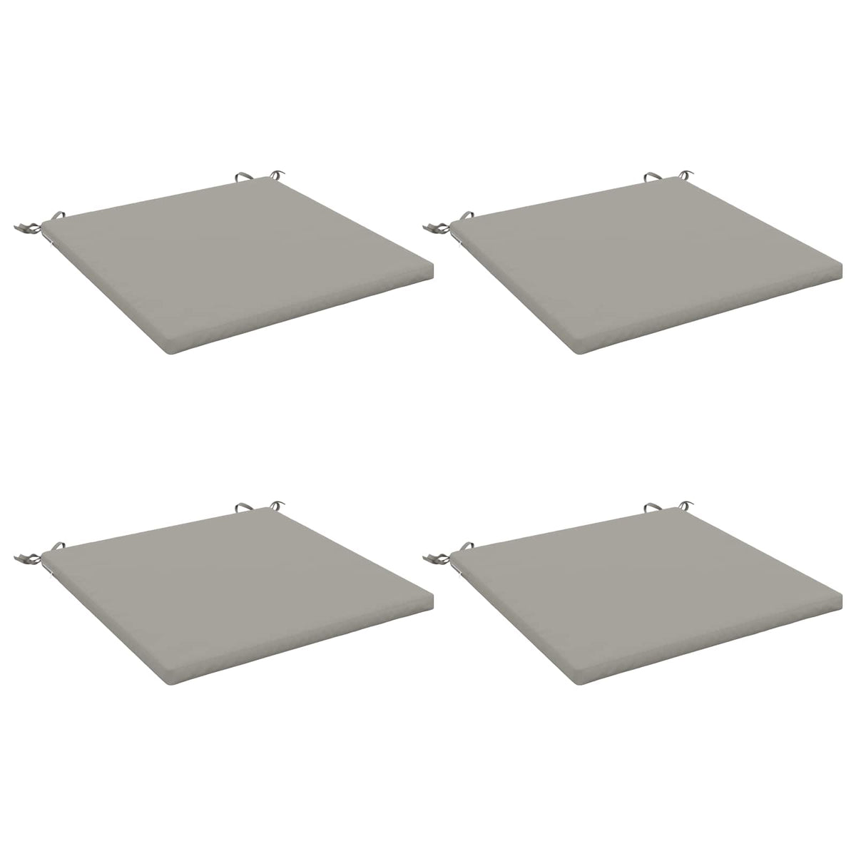 4-Piece Seat Cushions SOEST 4 pcs 100% Polyester Grey