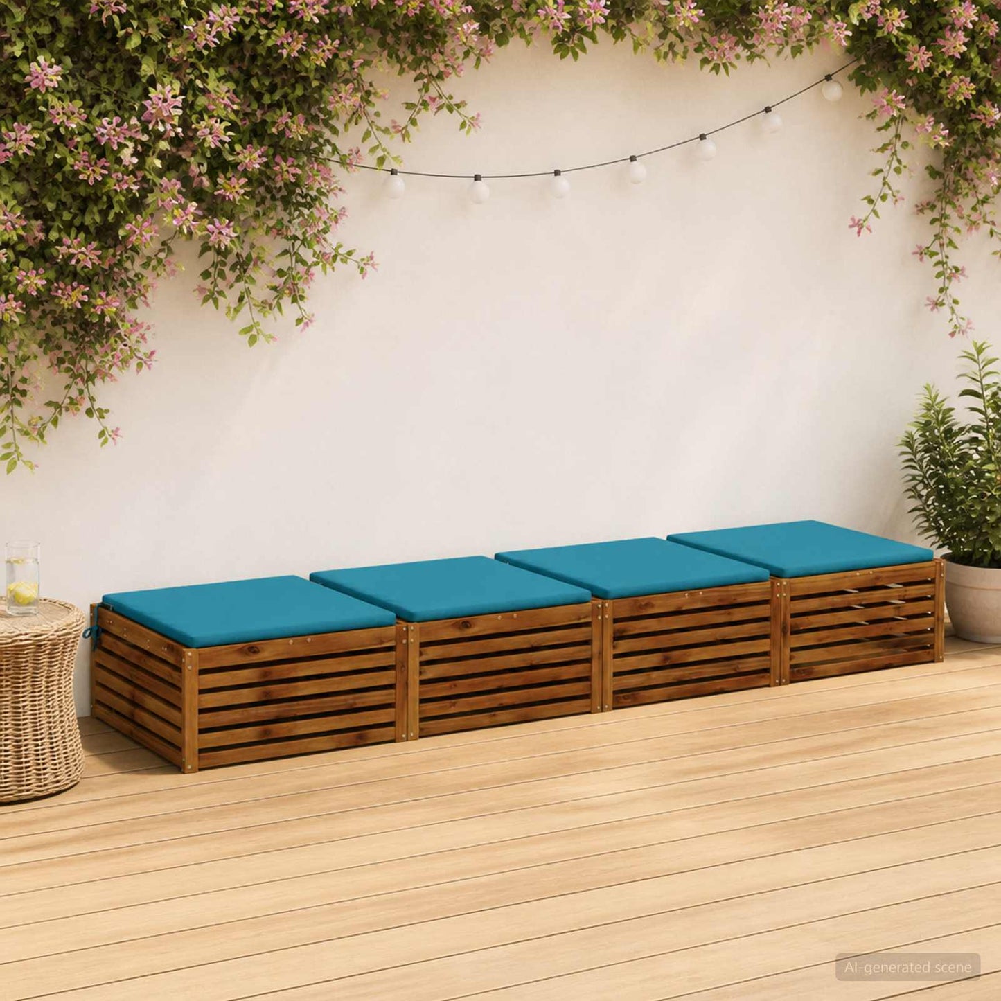 4-Piece Seat Cushions SOEST 4 pcs 100% Polyester Light Blue