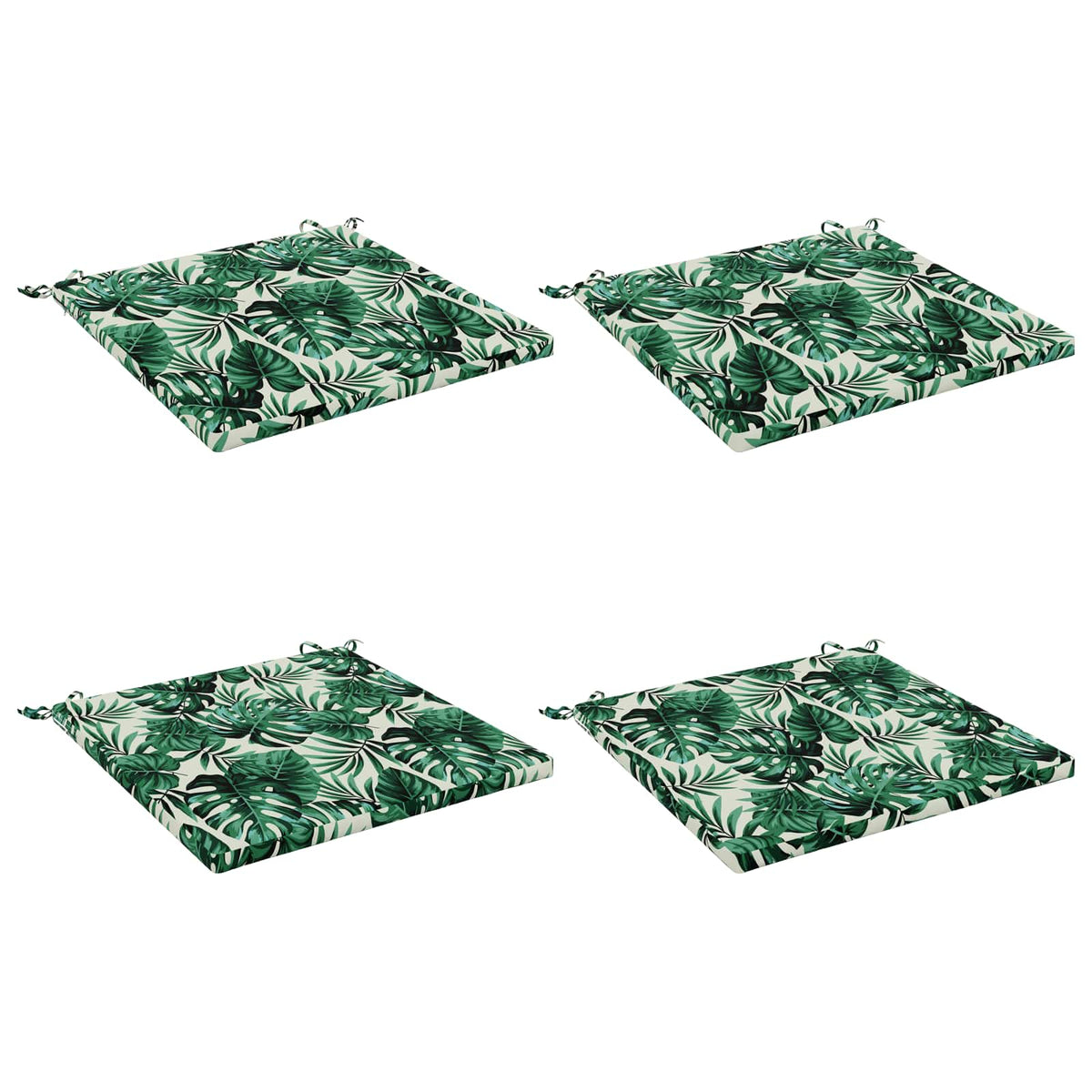 Seat Cushions SOEST 4 pcs 100% Polyester Leaf Pattern
