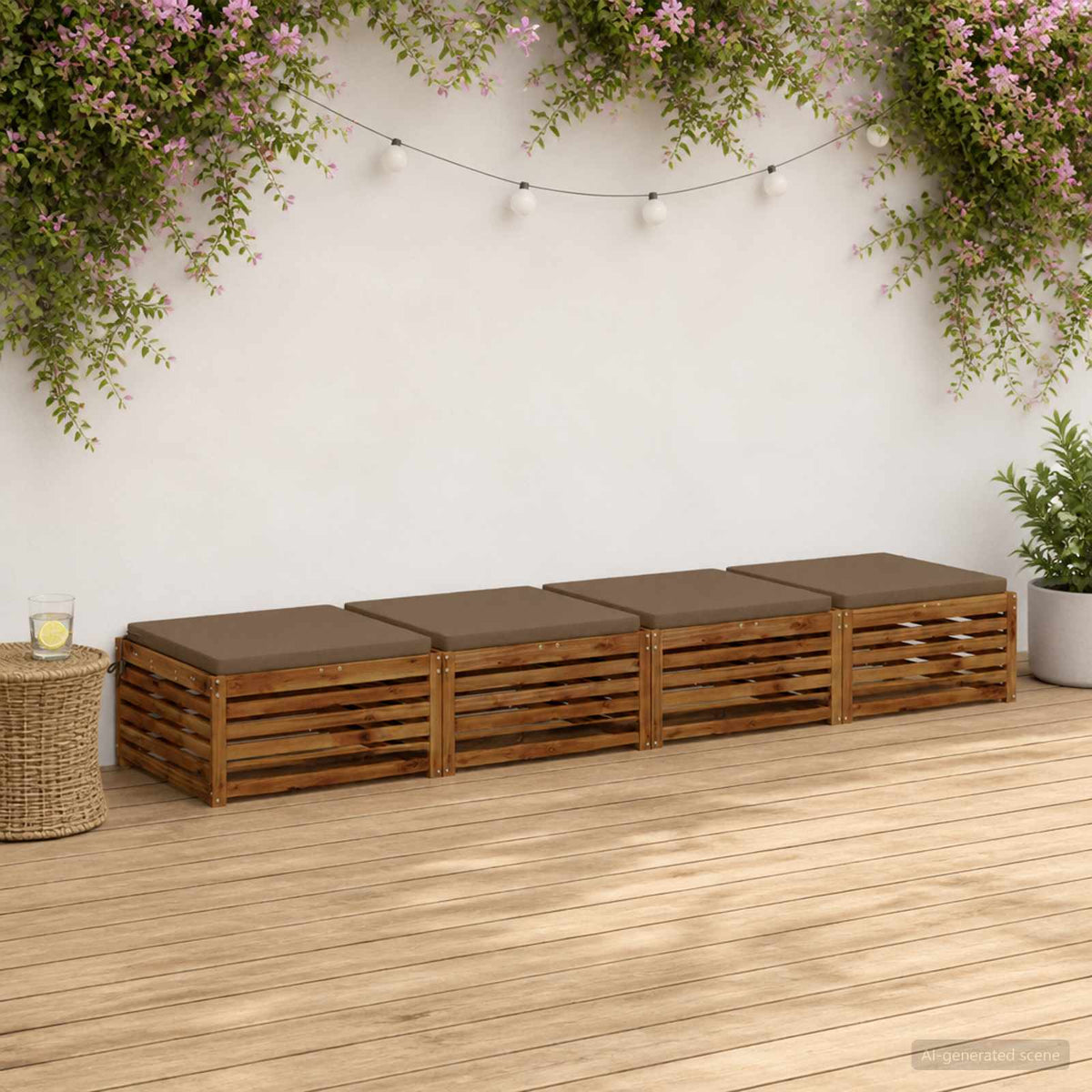 Seat Cushions SOEST 4 pcs 100% Polyester Taupe 60 x 60 x 5 cm