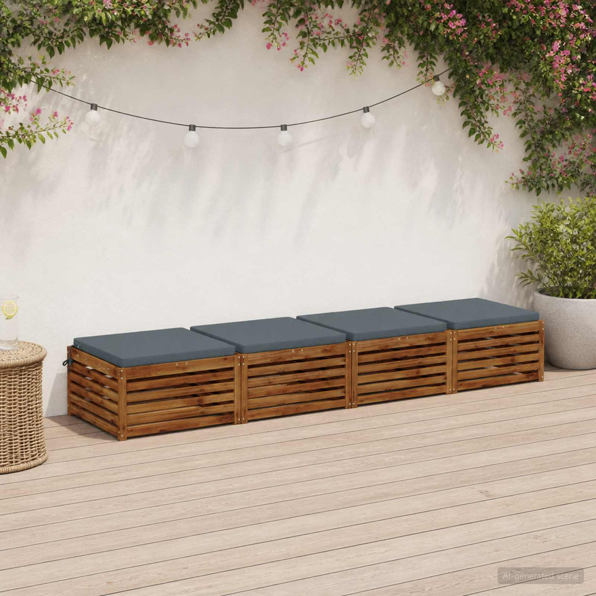 4-Piece Seat Cushions SOEST 4 pcs 100% Polyester Blue