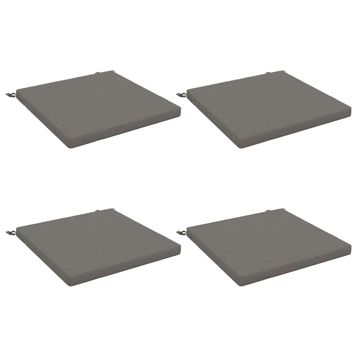 Seat Cushions SOEST 4 pcs 100% Polyester Grey 70 x 70 x 5 cm