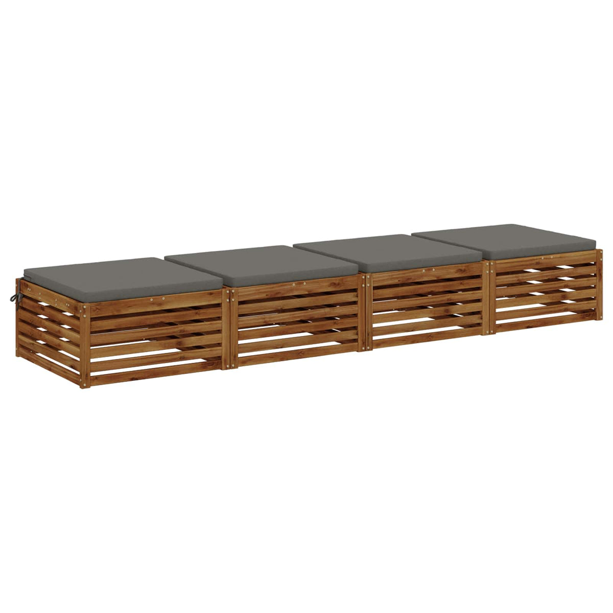 Seat Cushions SOEST 4 pcs 100% Polyester Grey 70 x 70 x 5 cm