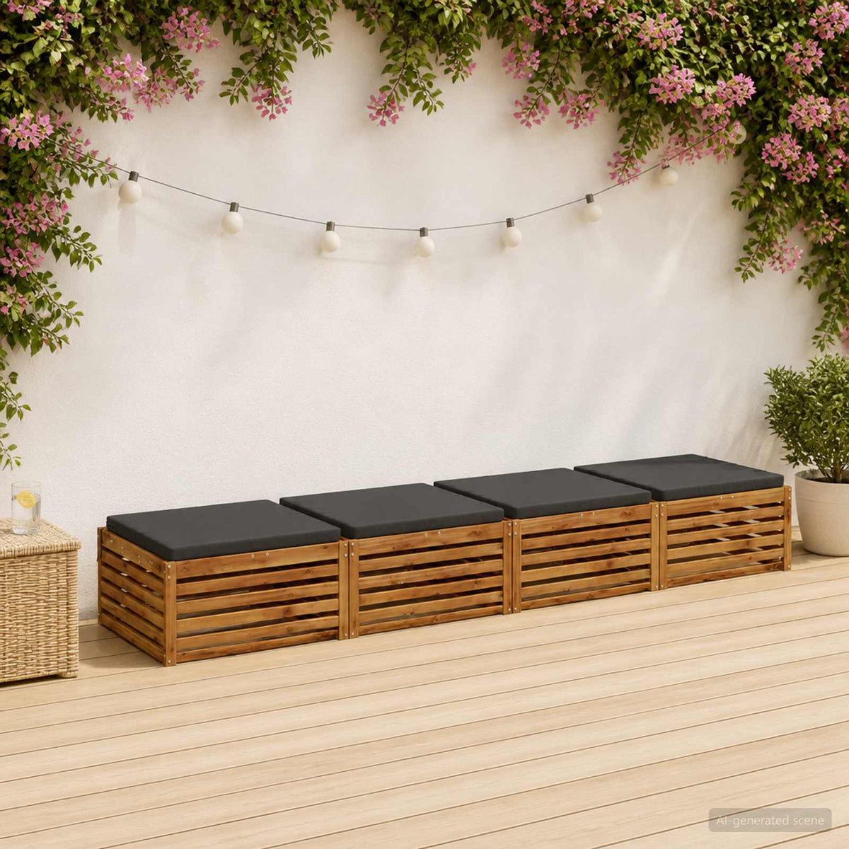 Seat Cushions SOEST 4 pcs 100% Polyester Anthracite
