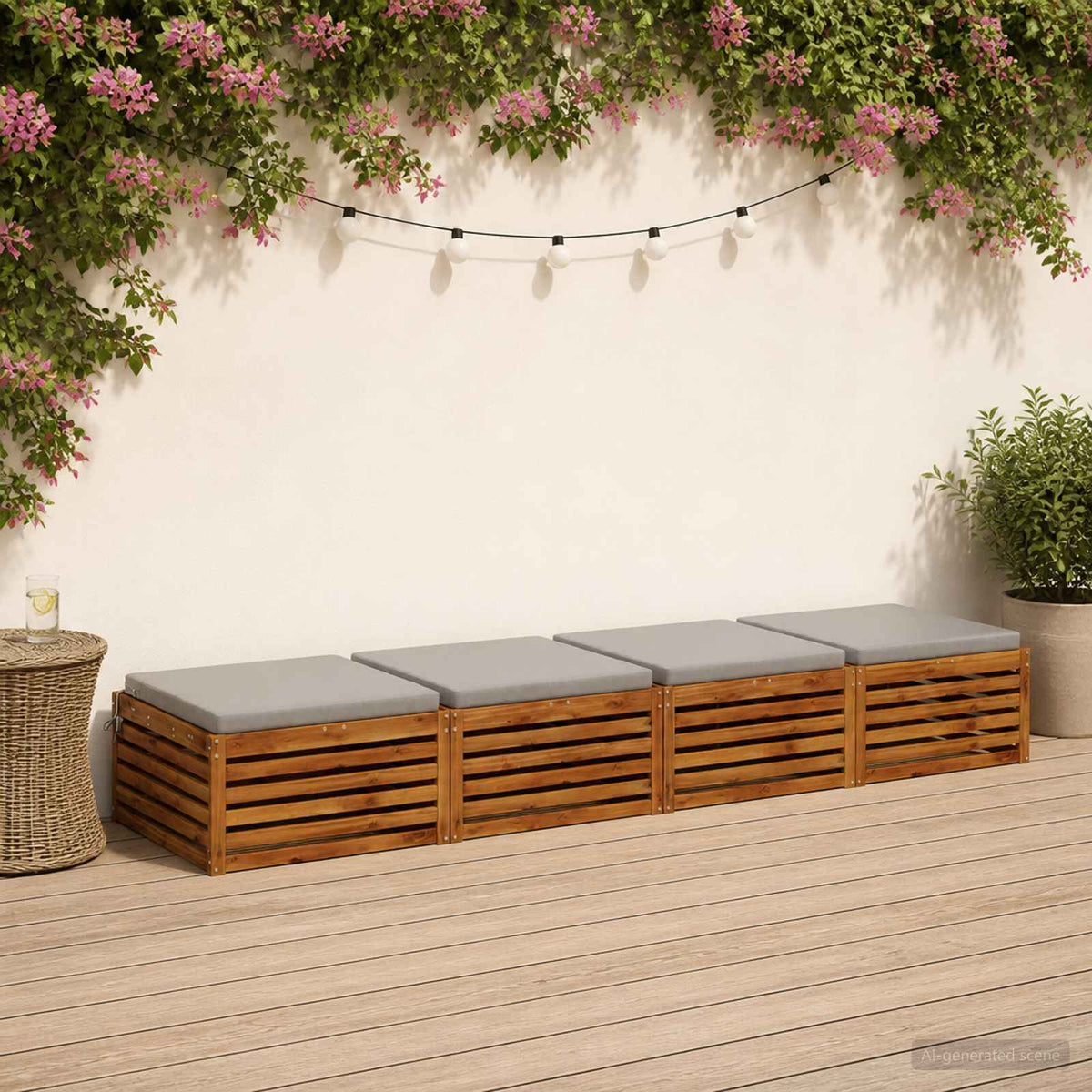 4-Piece Seat Cushions SOEST 4 pcs 100% Polyester Grey