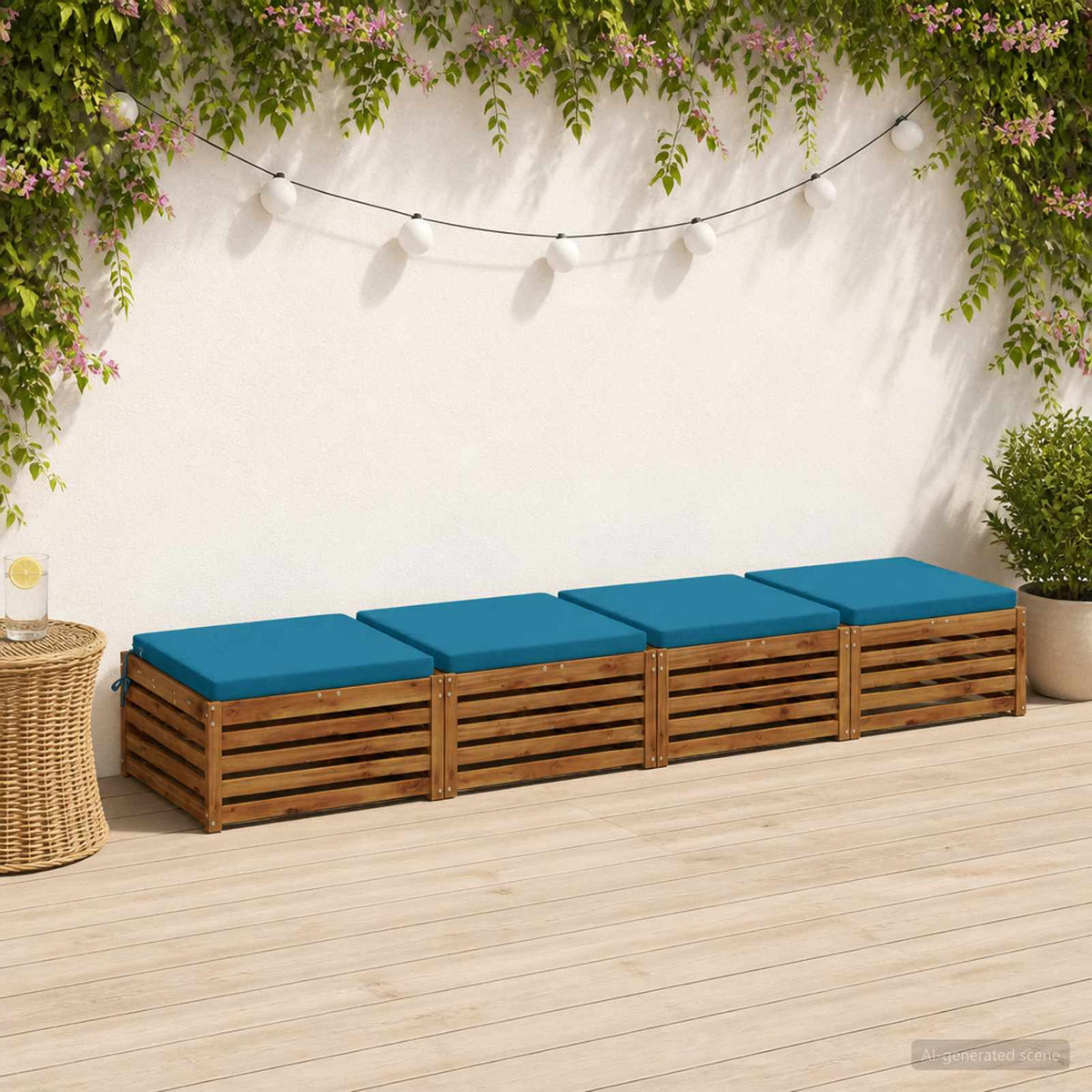 4-Piece Seat Cushions SOEST 4 pcs 100% Polyester Light Blue