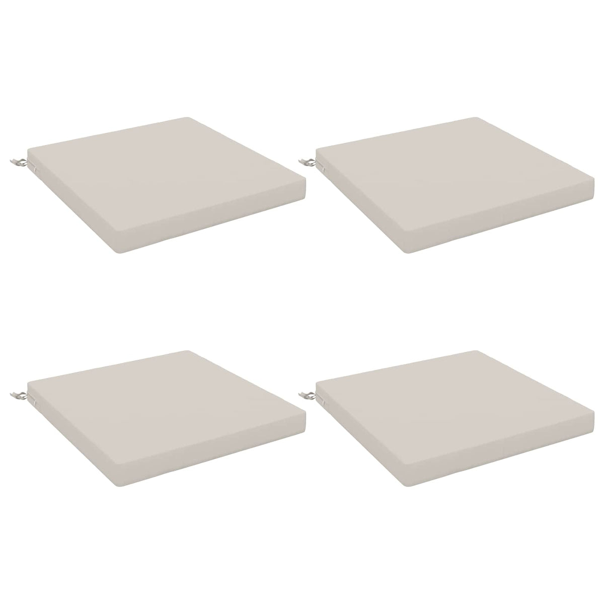 Seat Cushions SOEST 4 pcs 100% Polyester White 70 x 70 x 7 cm