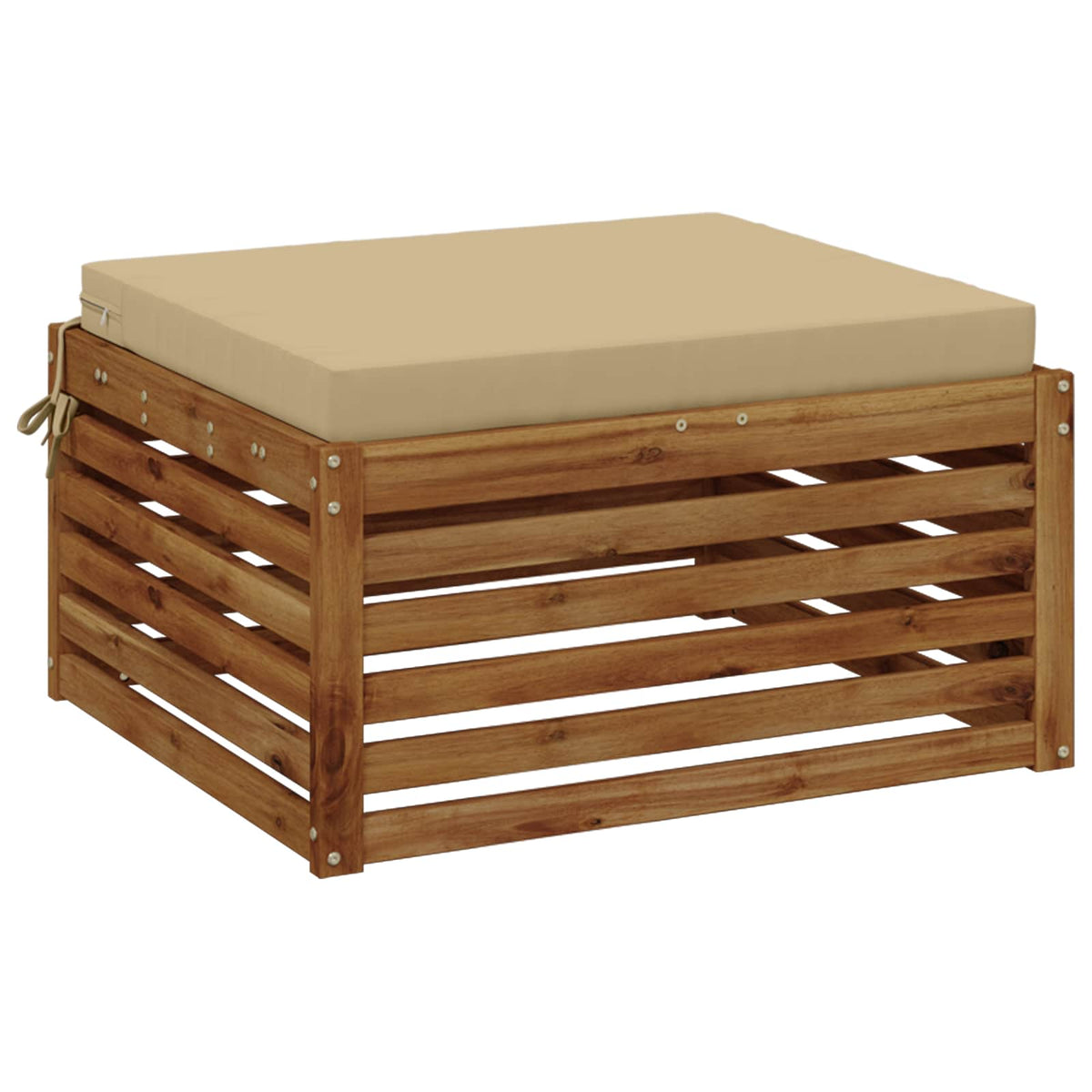 1-Piece Seat Cushion SOEST 100% Polyester Beige 70 x 70 x 7 cm