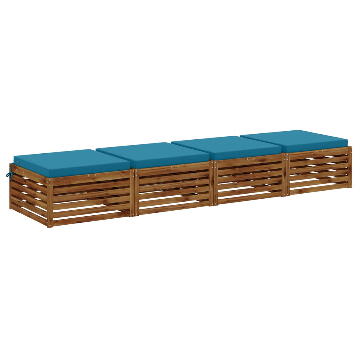 Seat Cushions SOEST 4 pcs 100% Polyester Light Blue