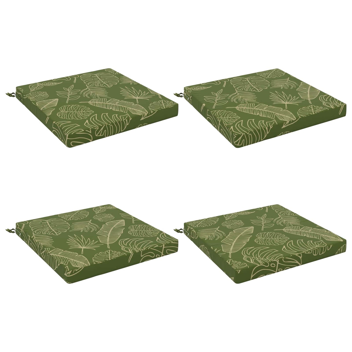 4-Piece Seat Cushions SOEST 4 pcs 100% Polyester Leaf Design