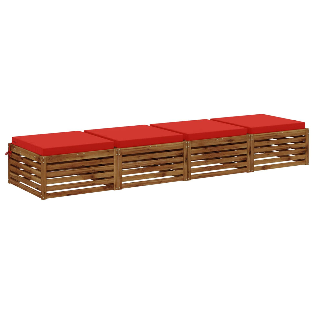 Seat Cushions SOEST 4 pcs 100% Polyester Red 70 x 70 x 7 cm