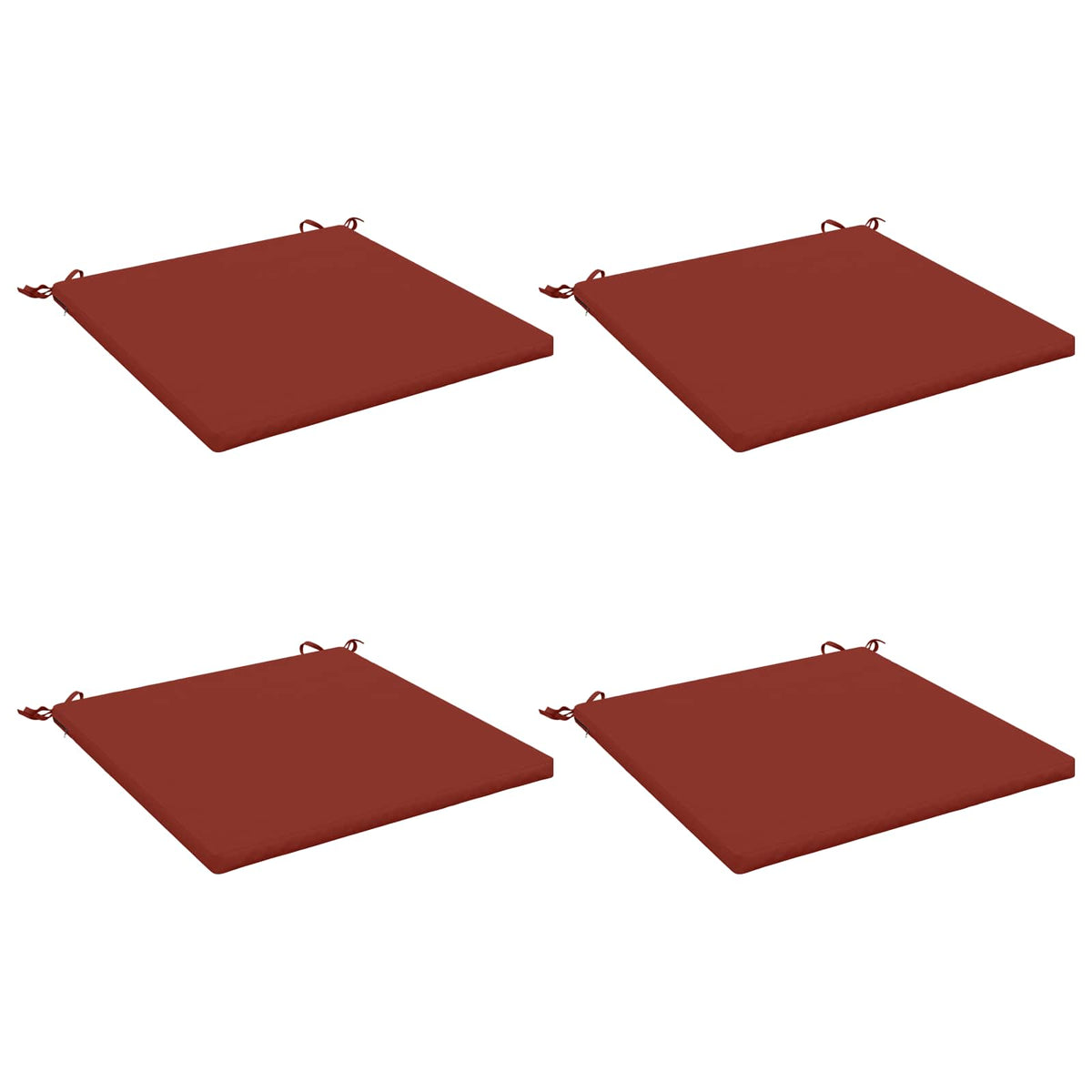 Seat Cushions SOEST 4 pcs 100% Polyester Red 80 x 80 x 3 cm