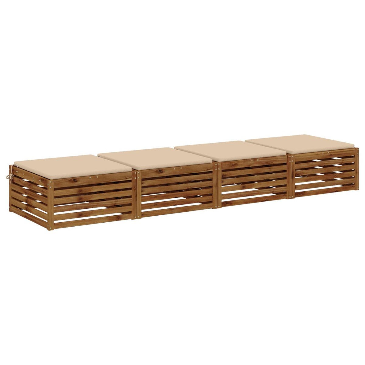 Seat Cushions SOEST 4 pcs 100% Polyester Cream 80 x 80 x 3 cm