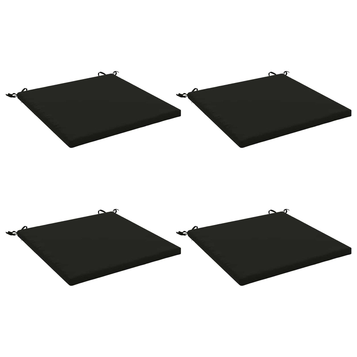 Seat Cushions SOEST 4 pcs 100% Polyester Black 80 x 80 x 3 cm