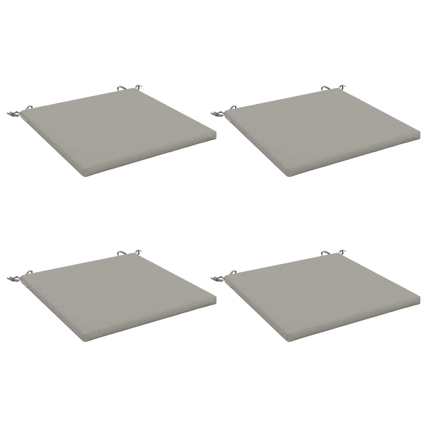4-Piece Seat Cushions SOEST 4 pcs 100% Polyester Grey