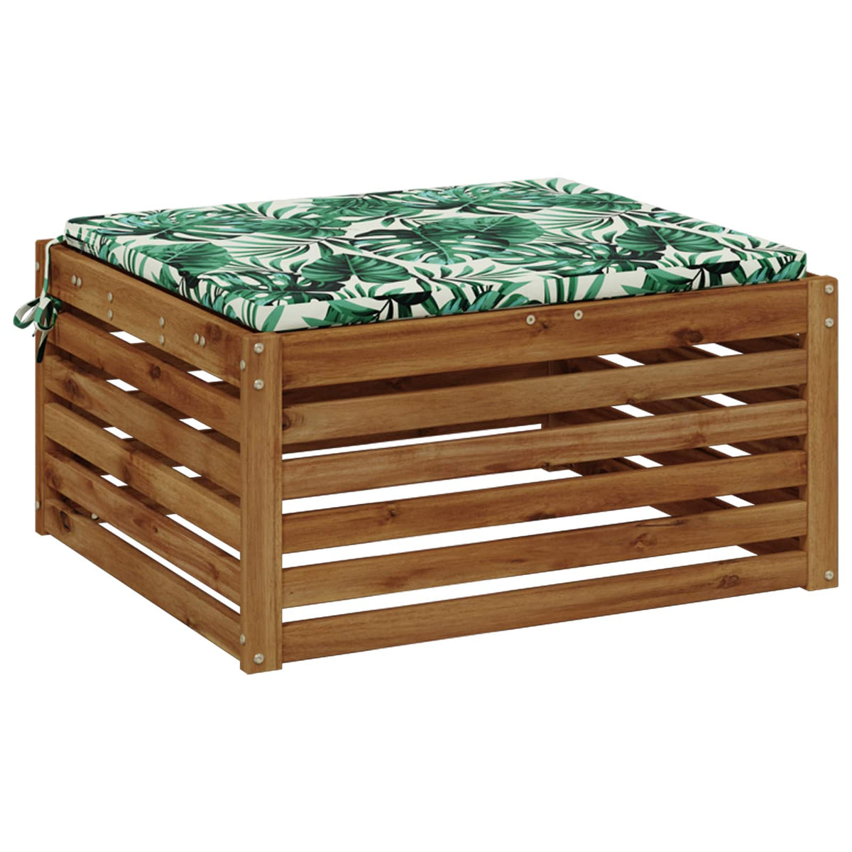Seat Cushions SOEST 100% Polyester Leaf Pattern 80 x 80 x 3 cm