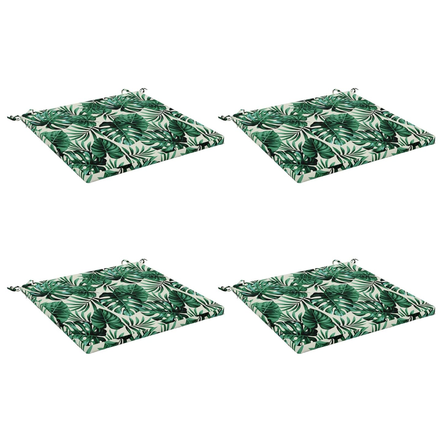 4-Piece Seat Cushions SOEST 4 pcs 100% Polyester Leaf Pattern