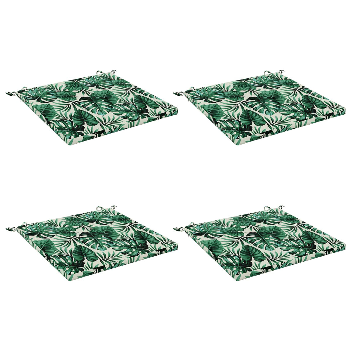 Seat Cushions SOEST 4 pcs 100% Polyester Leaf Pattern