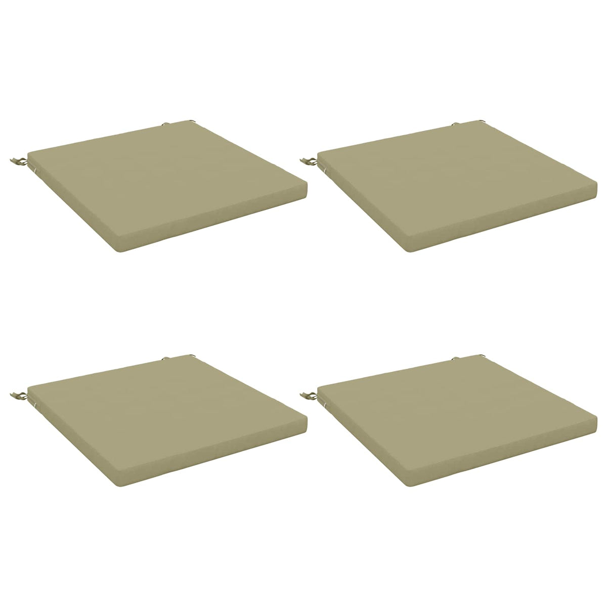 Seat Cushions SOEST 4 pcs 100% Polyester Light Green