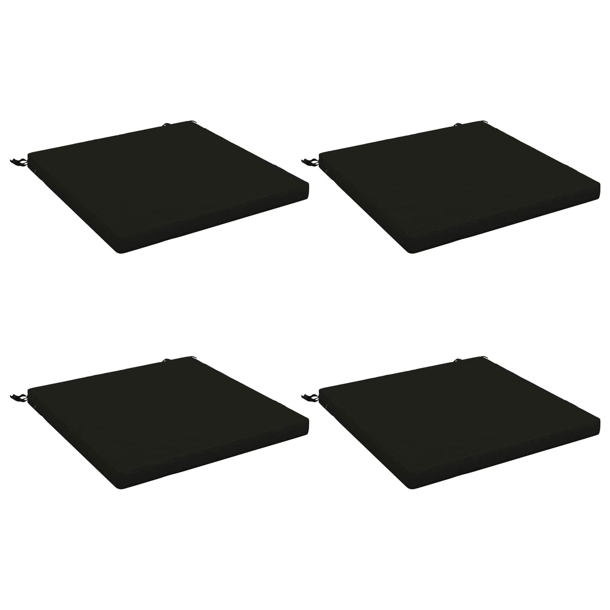 Seat Cushions SOEST 4 pcs 100% Polyester Black 80 x 80 x 5 cm