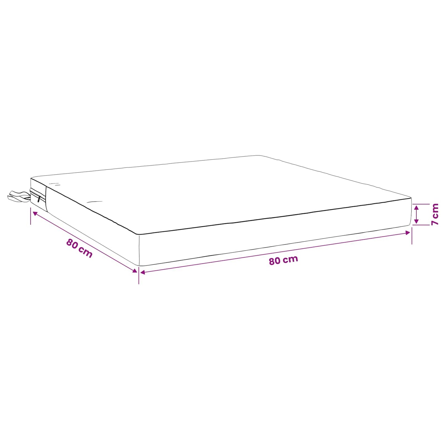 1-Piece Seat Cushion SOEST 100% Polyester Taupe 80 x 80 x 7 cm