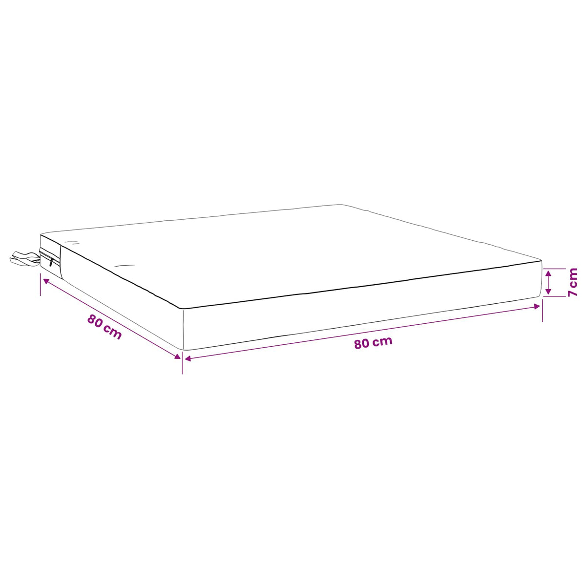 1-Piece Seat Cushion SOEST 100% Polyester Sand 80 x 80 x 7 cm