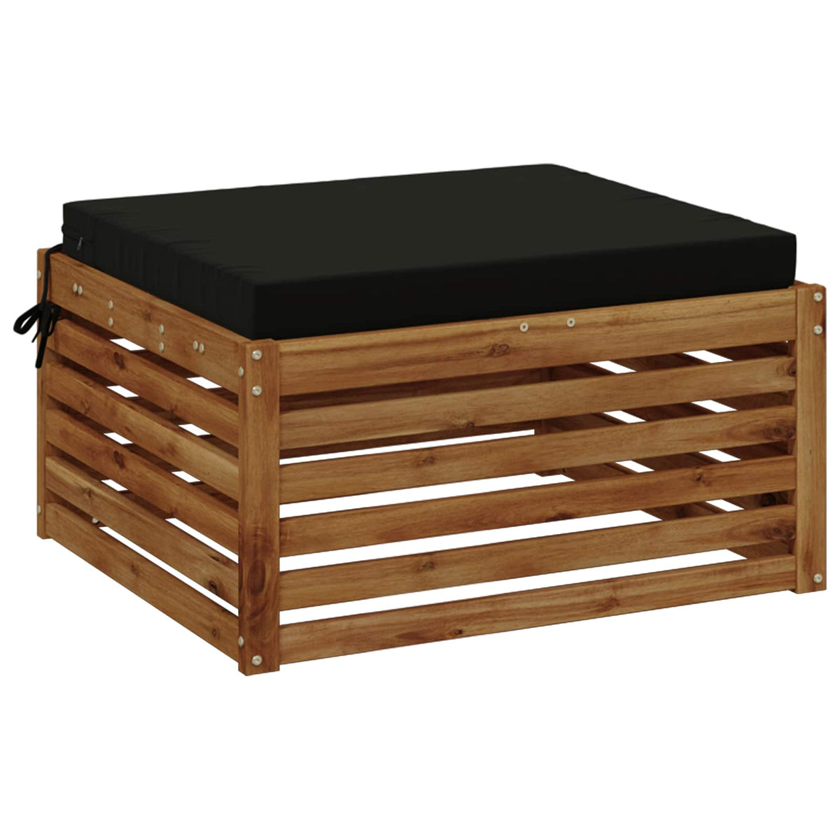 Seat Cushions SOEST 100% Polyester Black 80 x 80 x 7 cm