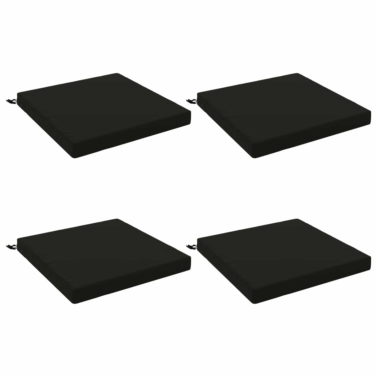 Seat Cushions SOEST 4 pcs 100% Polyester Black 80 x 80 x 7 cm