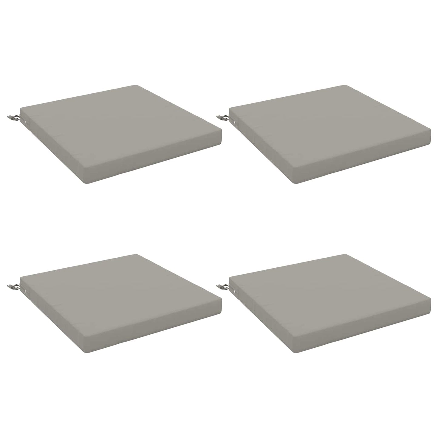 4-Piece Seat Cushions SOEST 4 pcs 100% Polyester Grey