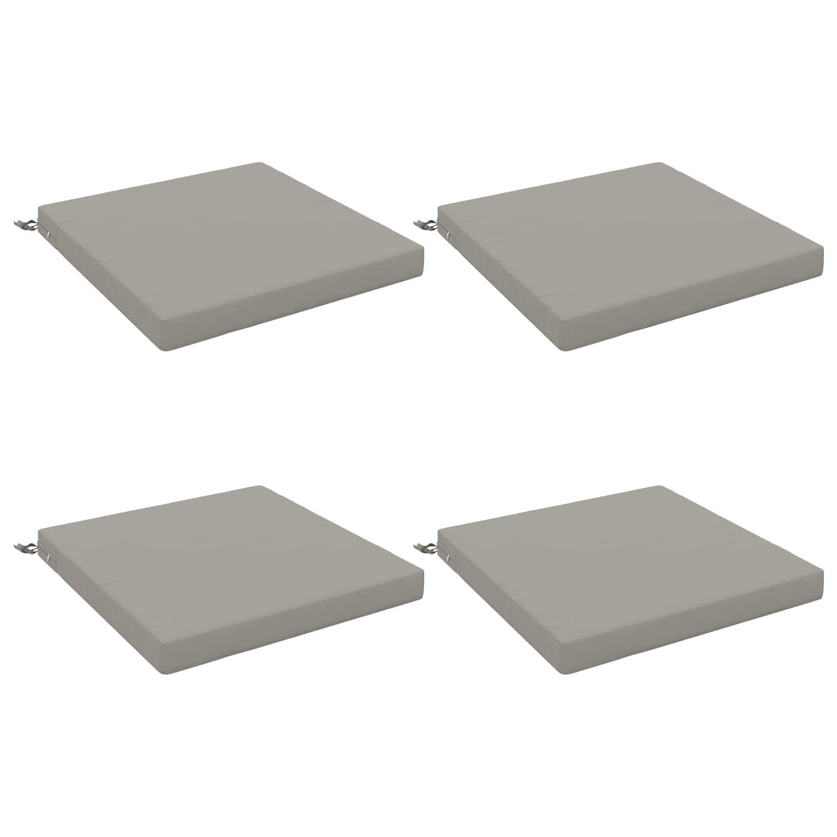 Seat Cushions SOEST 4 pcs 100% Polyester Grey 80 x 80 x 7 cm