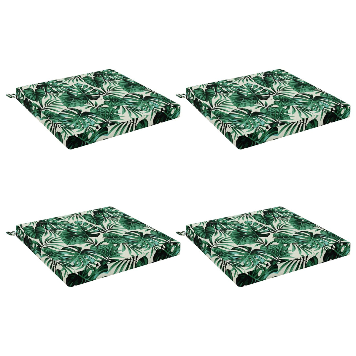 Seat Cushions SOEST 4 pcs 100% Polyester Leaf Pattern