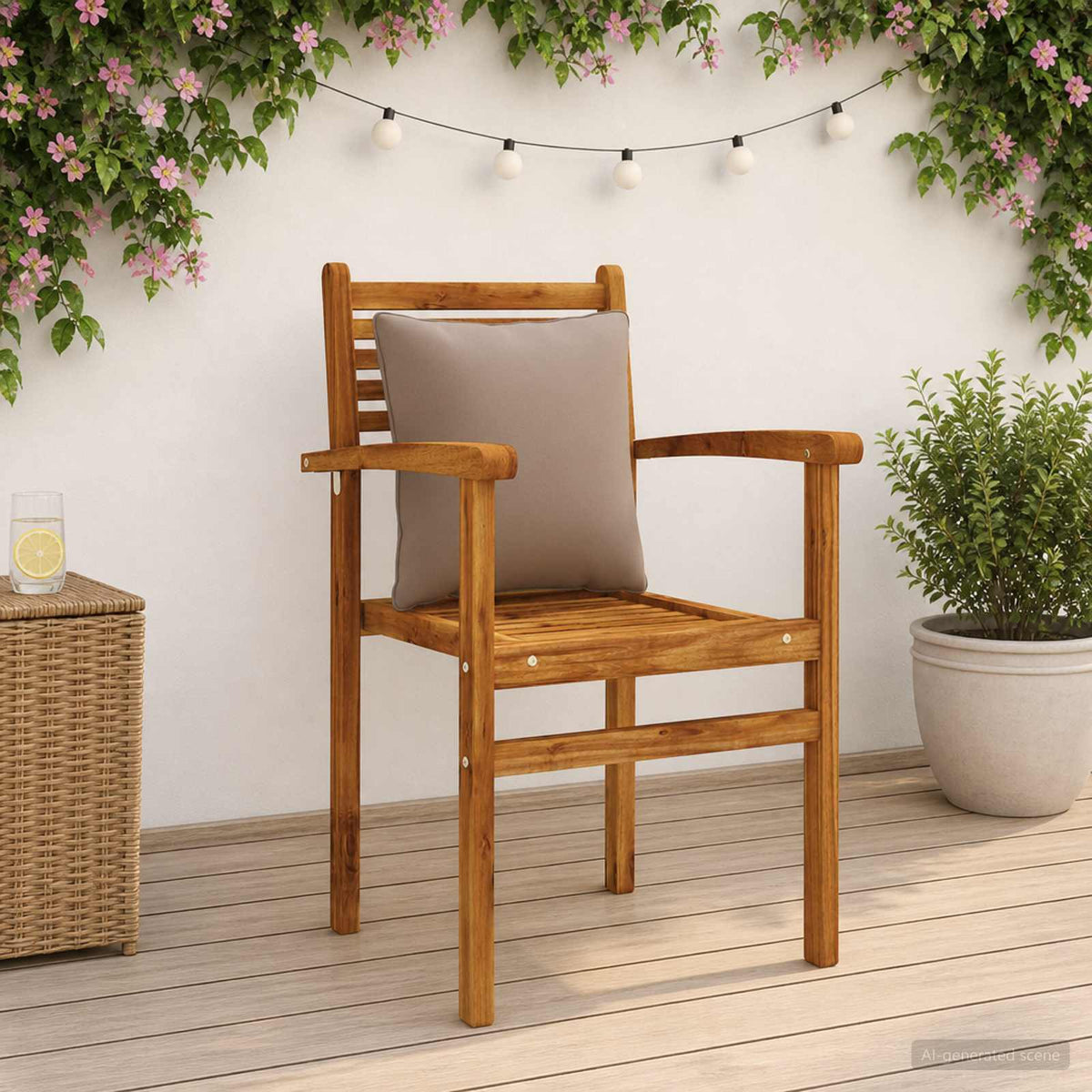 Back Cushion PUTTEN 4 pcs 100% Polyester Taupe 40 x 40 x 15 cm