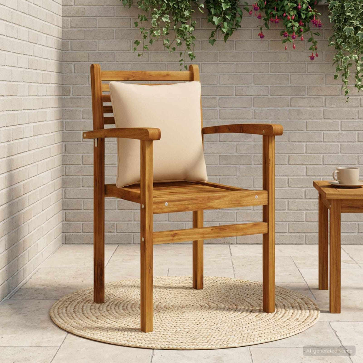 Back Cushion PUTTEN 100% Polyester Sand 40 x 40 x 15 cm