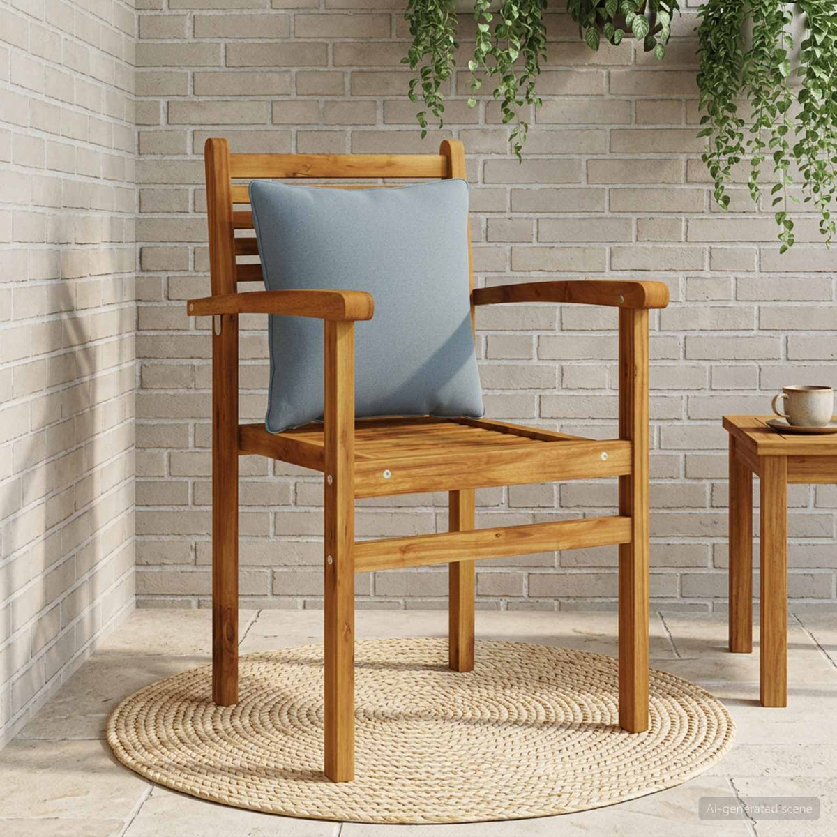 1-Piece Back Cushion PUTTEN 100% Polyester Blue 40 x 40 x 15 cm