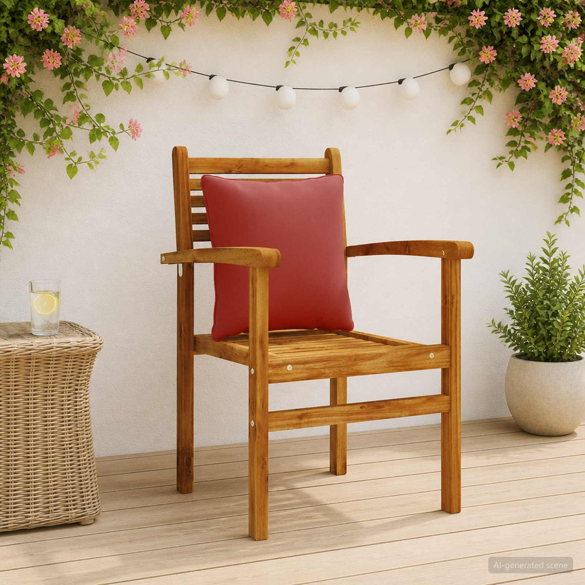 Back Cushion PUTTEN 4 pcs 100% Polyester Red 40 x 40 x 15 cm