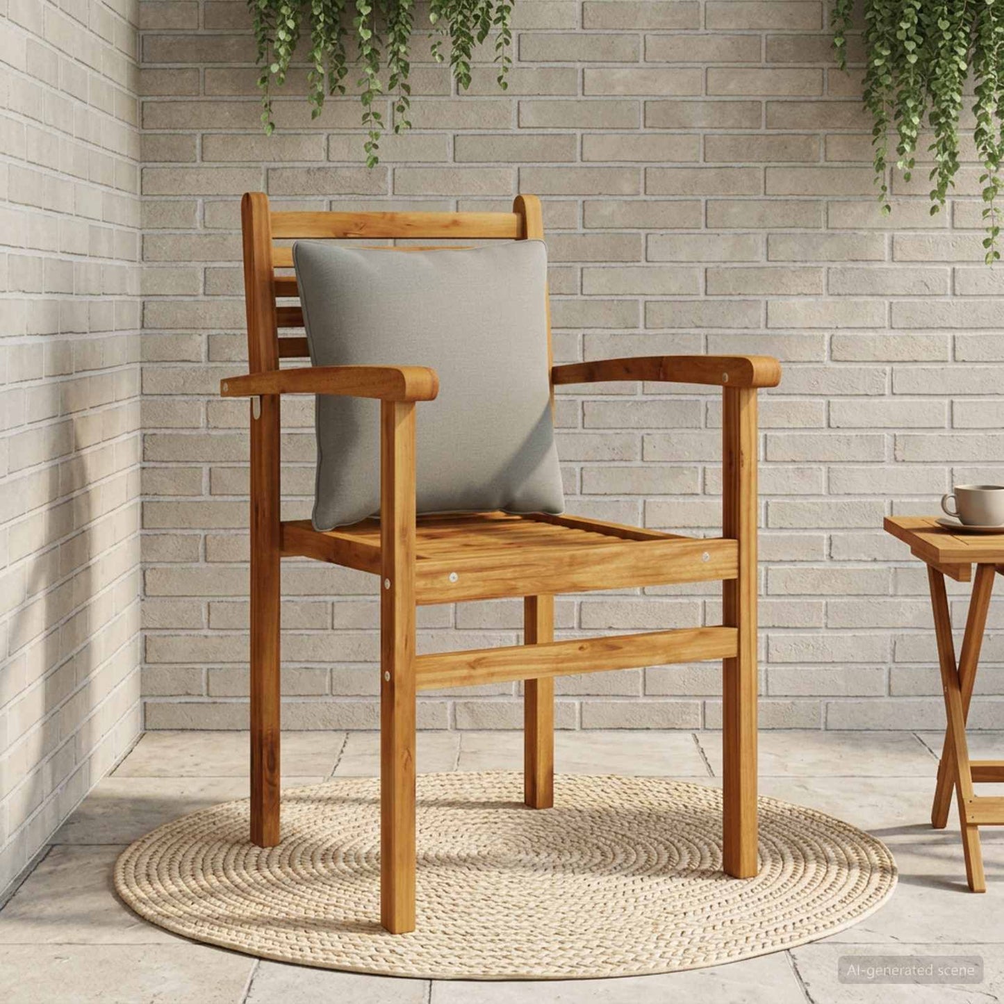 1-Piece Back Cushion PUTTEN 100% Polyester Grey 40 x 40 x 15 cm