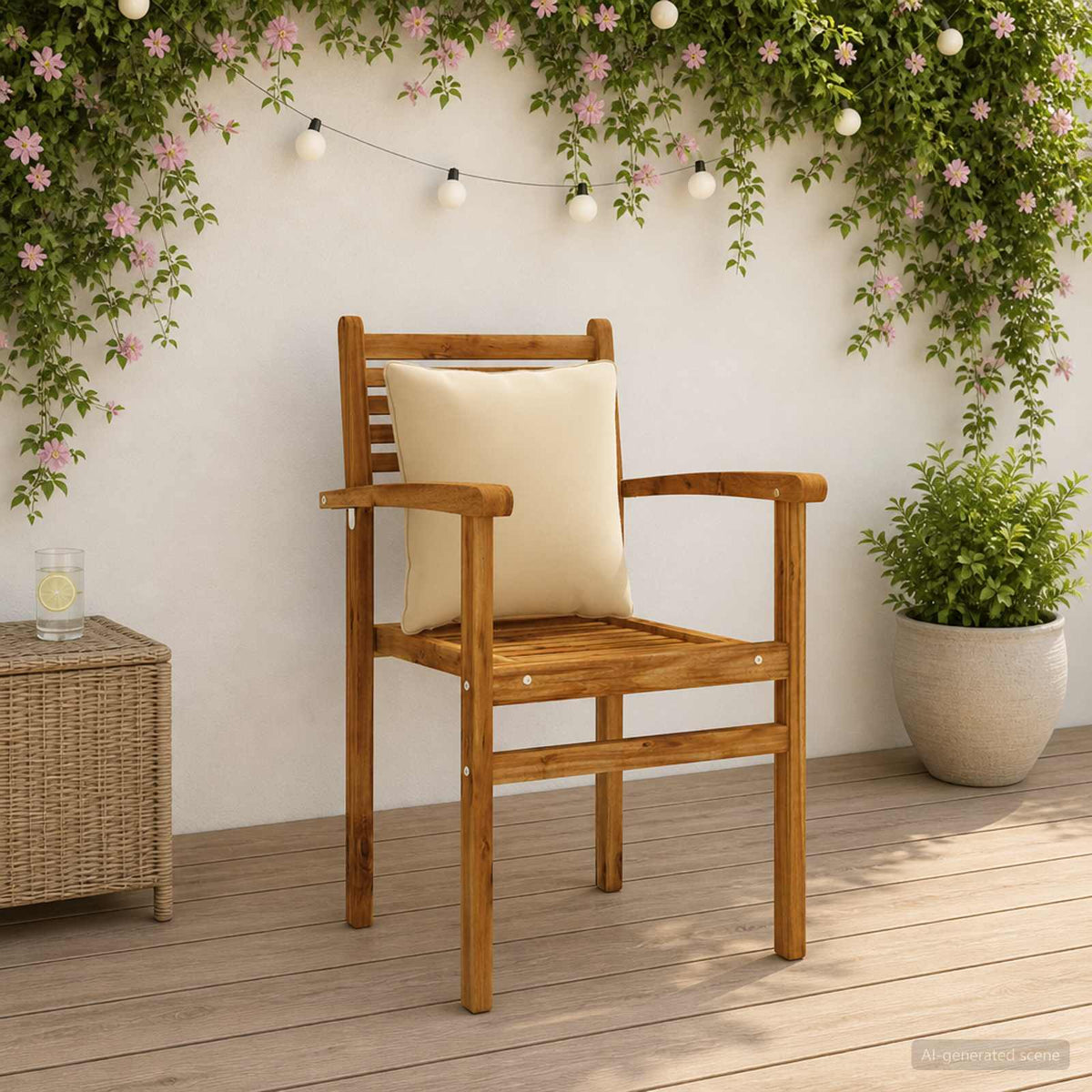 Back Cushion PUTTEN 4 pcs 100% Polyester Beige 40 x 40 x 15 cm