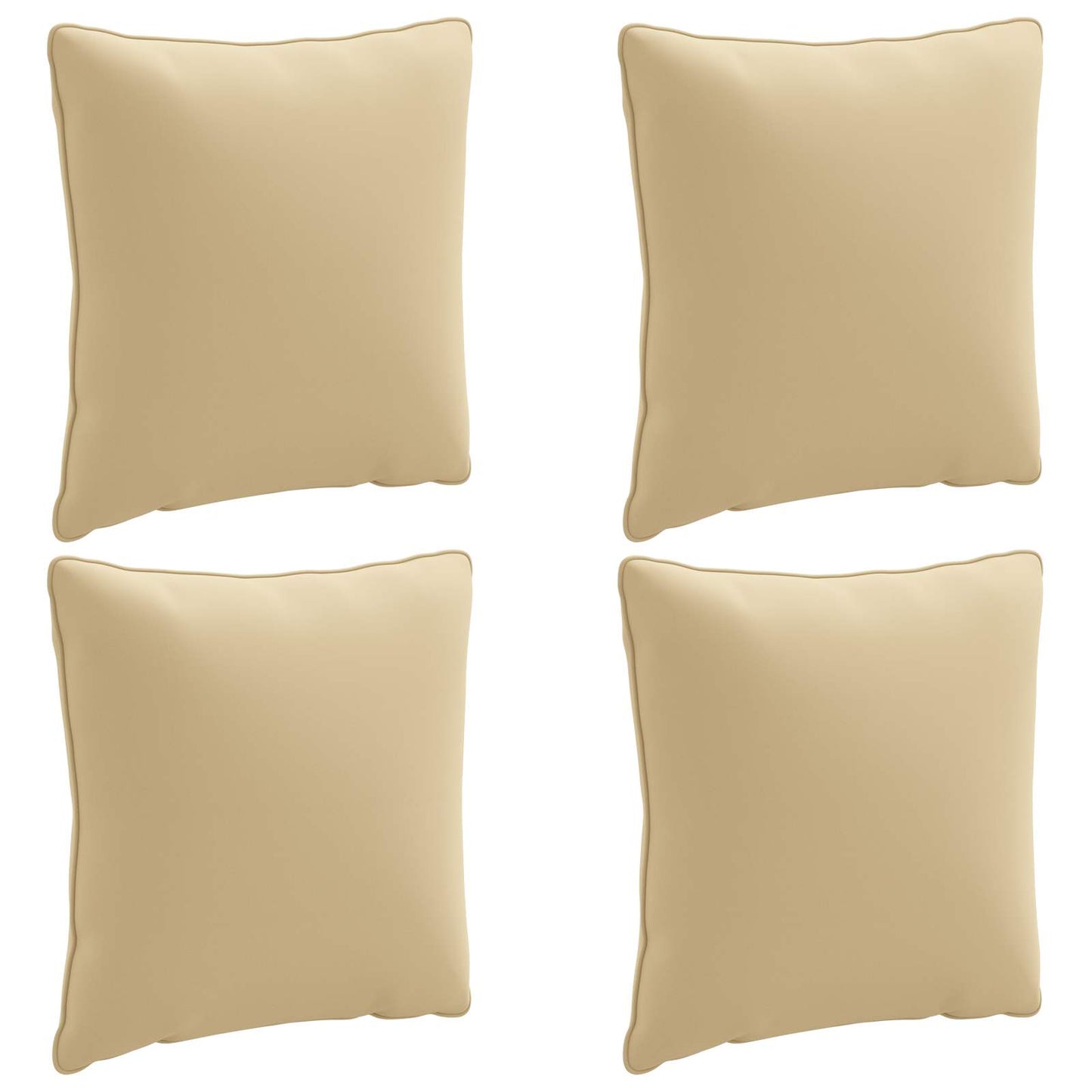 4-Piece Back Cushions PUTTEN 4 pcs 100% Polyester Beige
