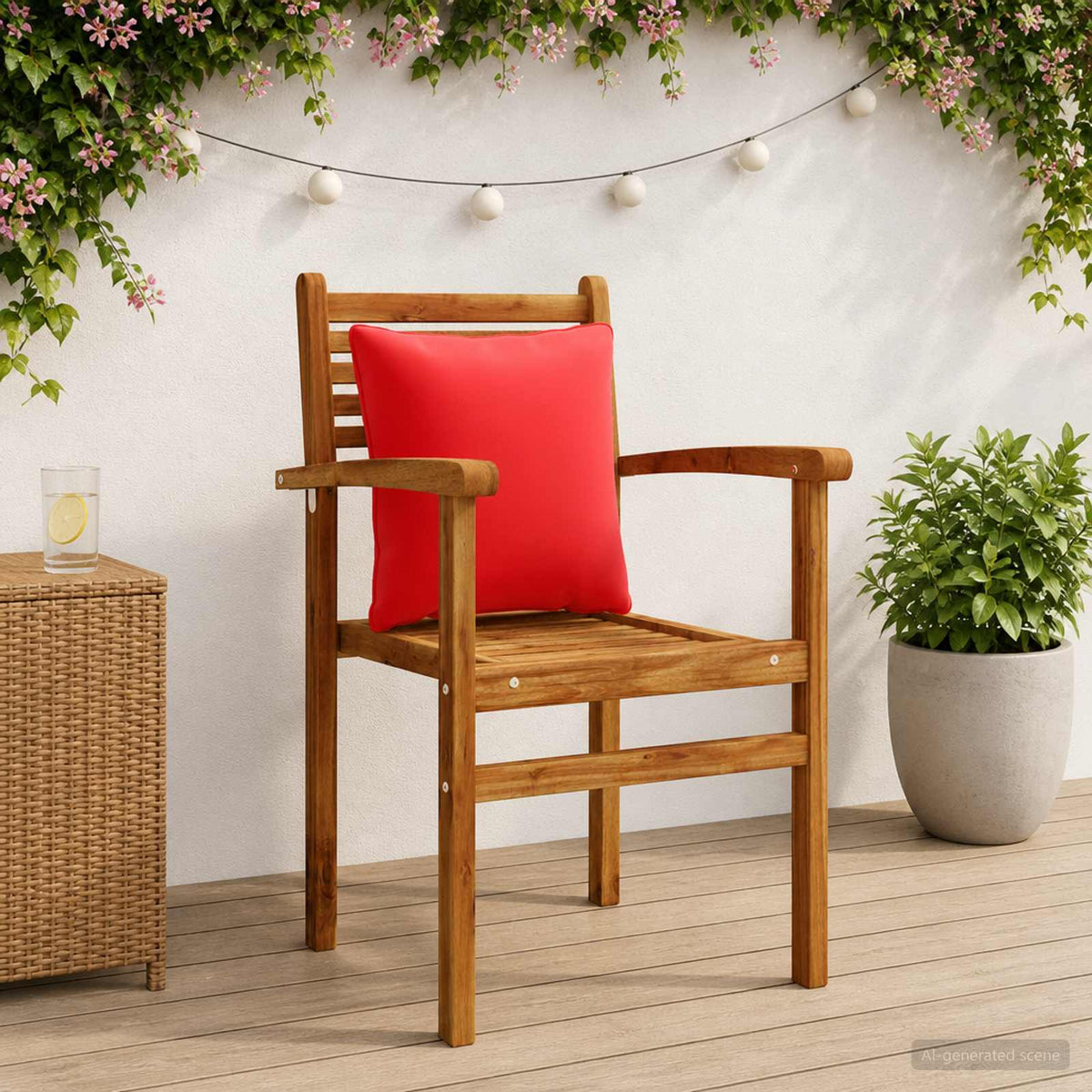 Back Cushion PUTTEN 4 pcs 100% Polyester Red 40 x 40 x 15 cm