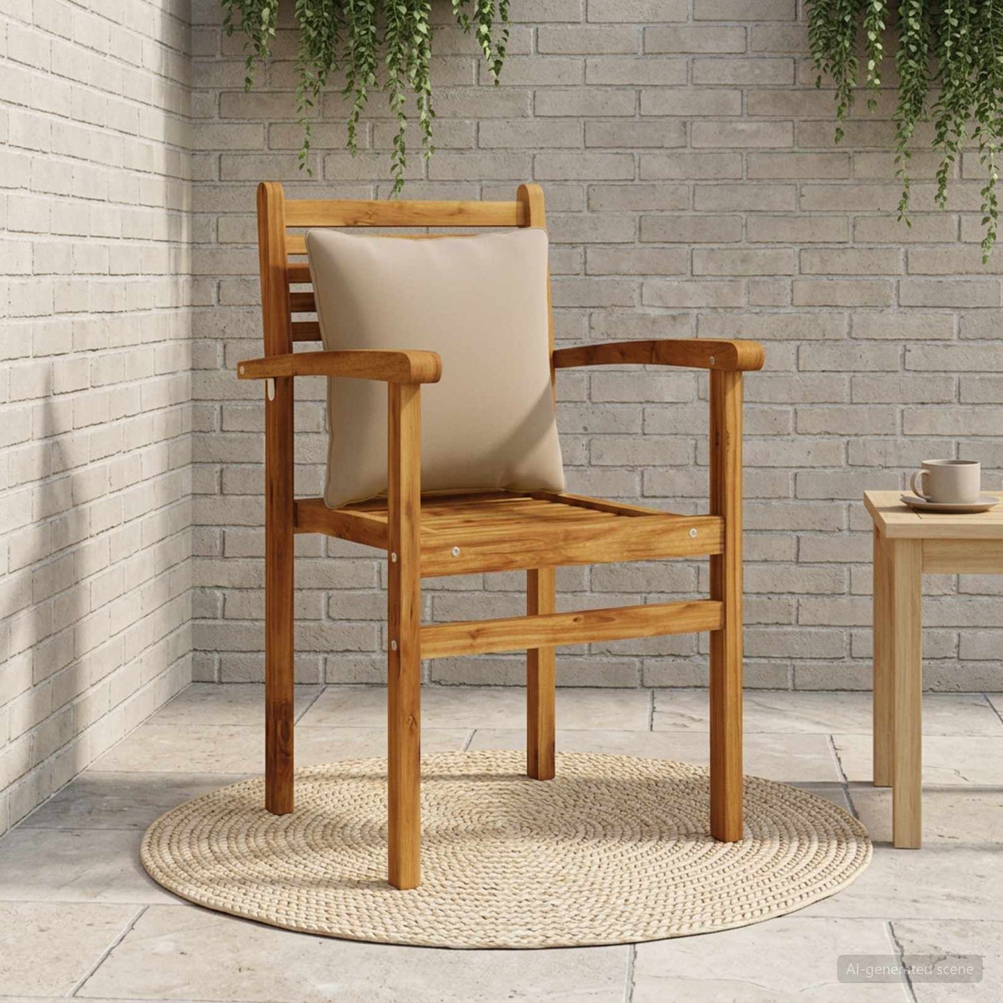 1-Piece Back Cushion PUTTEN 100% Polyester Taupe