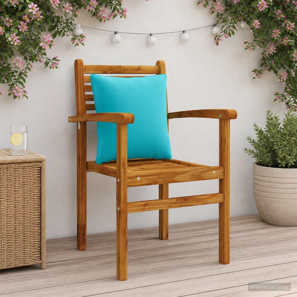 Back Cushion PUTTEN 4 pcs 100% Polyester Turquoise