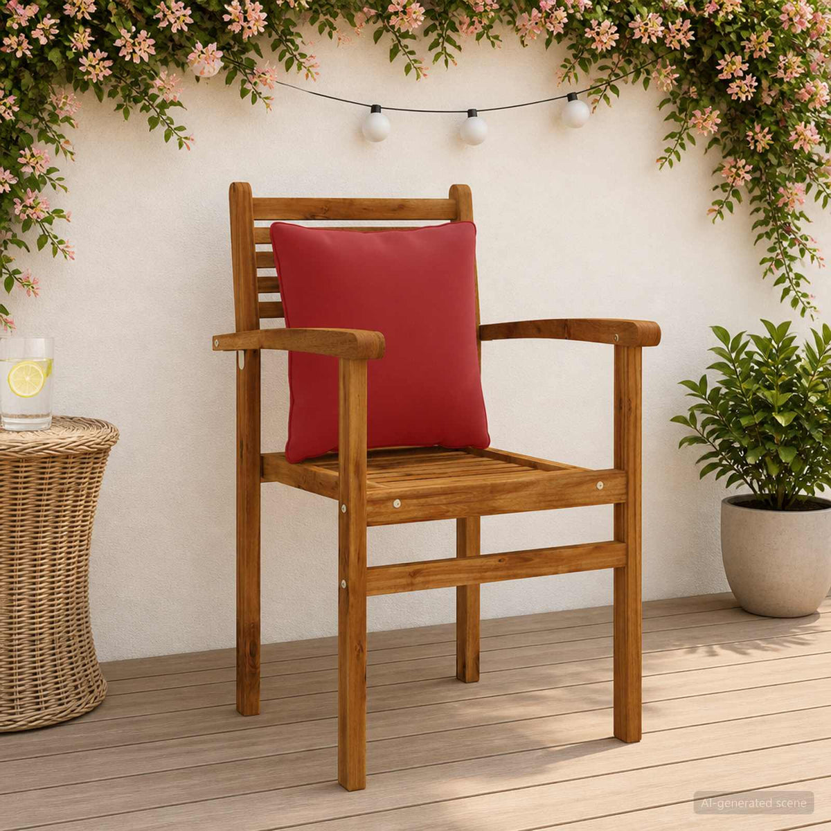 Back Cushion PUTTEN 4 pcs 100% Polyester Wine Red