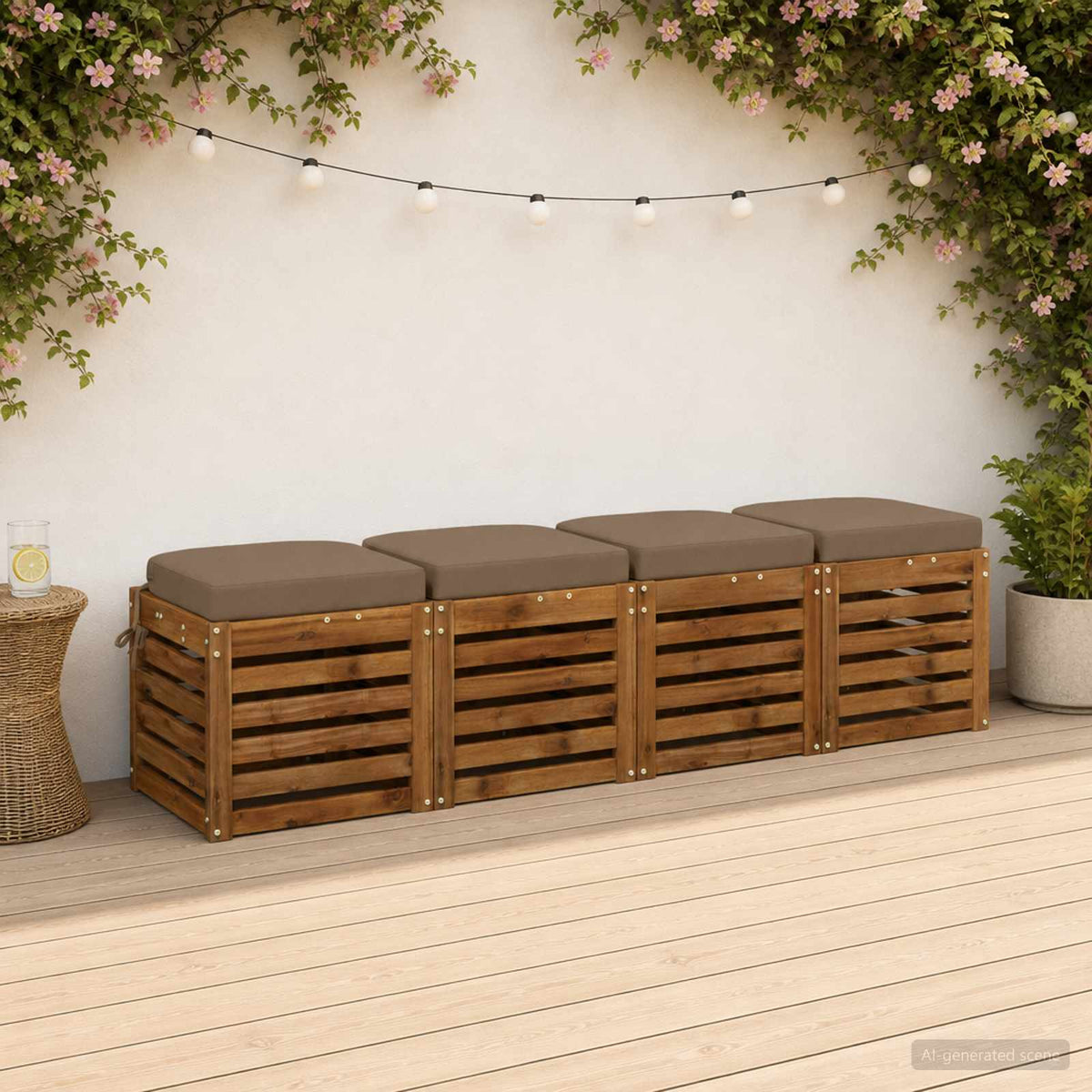 4-Piece Seat Cushions SOEST 4 pcs 100% Polyester Taupe