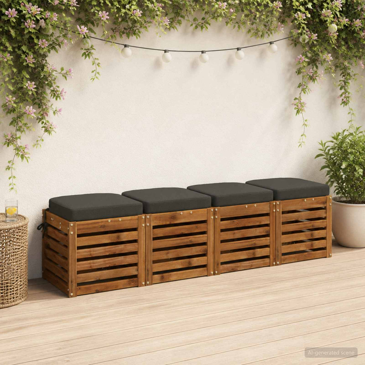 4-Piece Seat Cushions SOEST 4 pcs 100% Polyester Anthracite