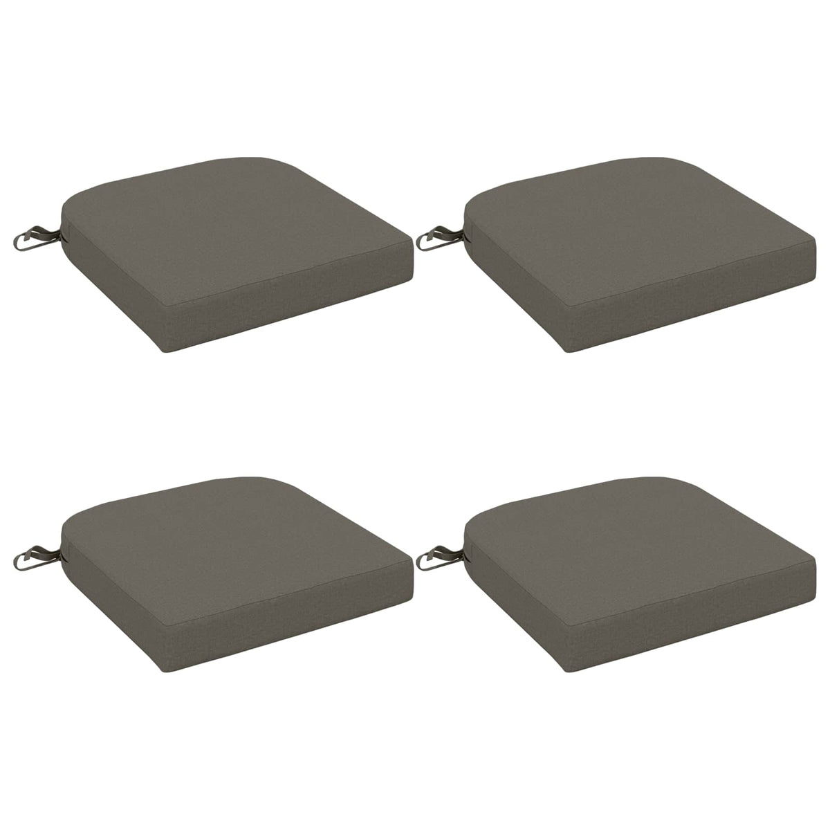 4-Piece Seat Cushions SOEST 4 pcs 100% Polyester Grey