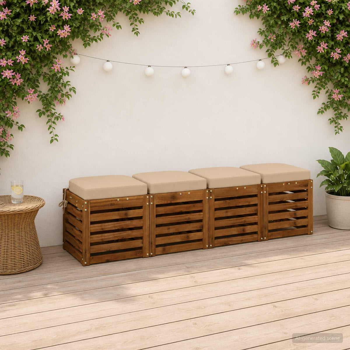 4-Piece Seat Cushions SOEST 4 pcs 100% Polyester Cream