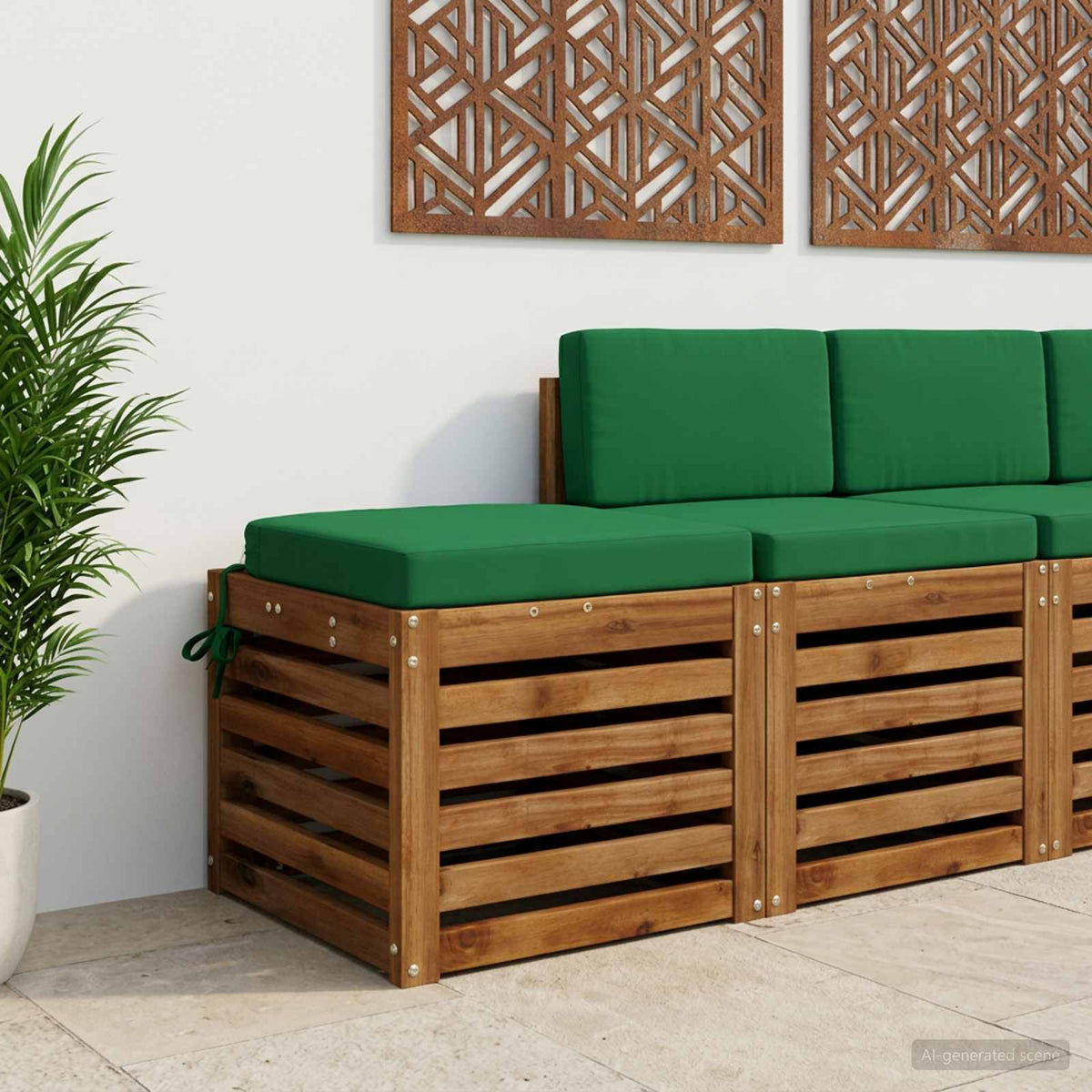 1-Piece Seat Cushion SOEST 100% Polyester Green 45 x 45 x 7 cm