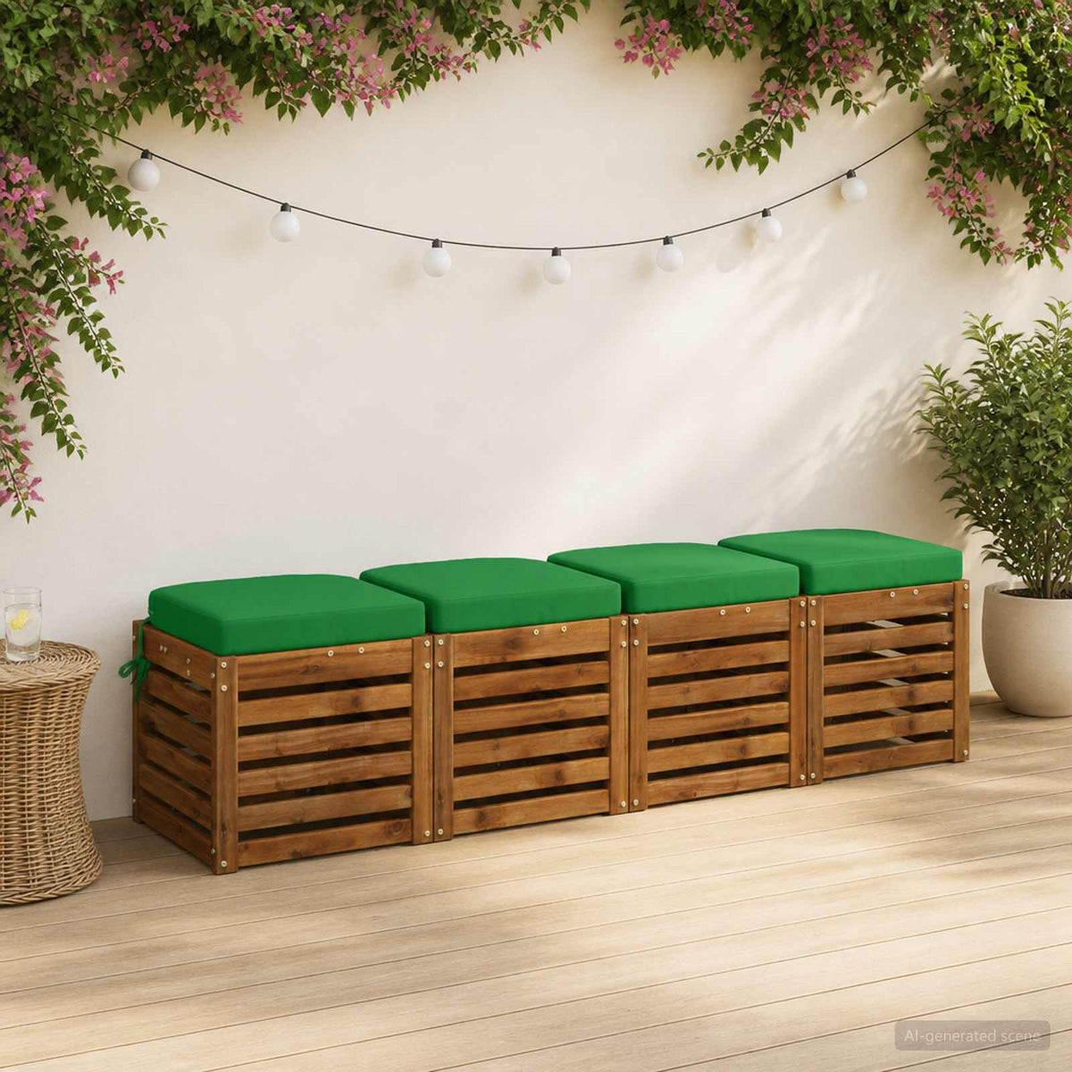 4-Piece Seat Cushions SOEST 4 pcs 100% Polyester Green